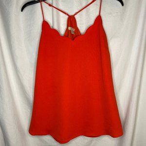 J Crew Scalloped Cami Size 6 Red